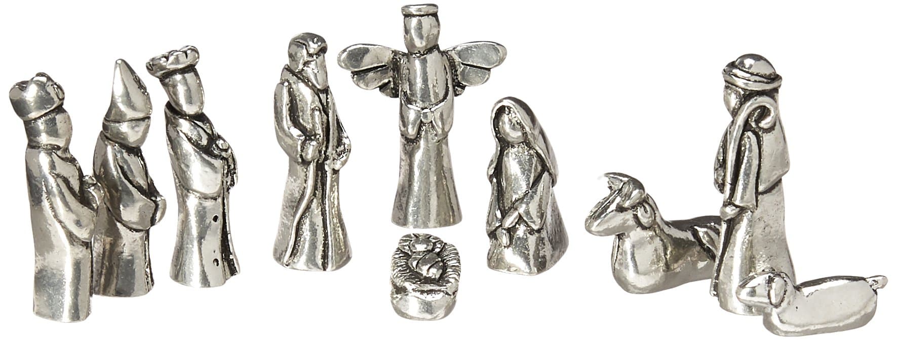 Basic Spirit Nativity Set Mini Pewter Figurine 10 pc Set w/Velvet Pouch
