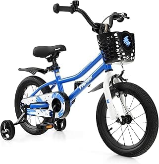 BABY JOY Kids Bike, 12 14 16 18 Inch Boys Girls Bike for 3-8 Years w/Training Wheels, 20 Inch Children Bicycle for 8+ Teens w/Kickstand, Handbrake, Coaster Brake & Removable Basket, Sporty Bicycle