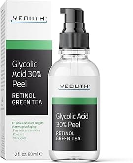 YEOUTH Glycolic Acid Peel for Face, At Home Chemical Exfoliator AHA 30% Glycolic Acid Face Peel with Retinol, Designed to Refresh and Smooth the Appearance of Skin 2oz