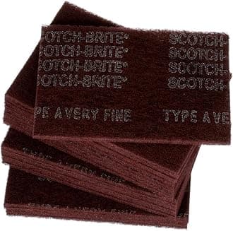 3M Scotch-Brite General Purpose 7447 Hand Pad, Very Fine Grade, 6 in x 9 in, Pack of 20, Aluminum Oxide, Surface Preparation, Scuffing, Blending, Cleaning, Maroon