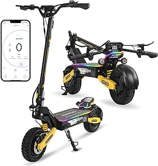 Off Road Electric Scooter for Adults, 2400W Motor E Scooter, 40 MPH Top Speed & 45 Miles Long Range, 11" Off-Road Tires, Kick Scooter Foldable Fast e-Scooter APP Control (52V 23.4Ah)