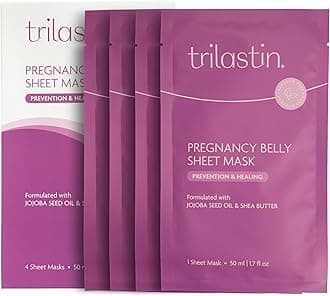 TriLASTIN Belly Masks - Belly Masks for Pregnant Women - Hydrating & Soothing for Itchy Skin - Reduces Stretch Marks - Safe for Sensitive Skin - Paraben & Phthalate-Free - Made in USA - 4 Pack