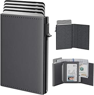 Mens Wallet Card Holder, Deep Grey