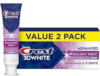 3D White Advanced Teeth Whitening Toothpaste, Radiant Mint, 3.3 oz, Pack of 2