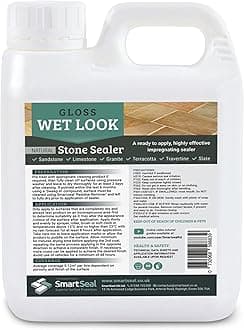 Natural Stone Sealer -"Wet Look" Finish (1 Litre) - Protective To Enhance Colouring On Stone, Gives A Durable, Clear