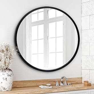 Americanflat 32" Framed Black Round Mirror