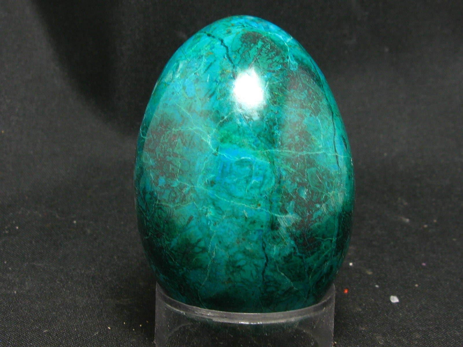 Chrysocola Chrysocolla Egg From Peru - 2.2"