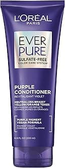 L’Oréal Paris EverPure Sulfate Free Brass Toning Purple Conditioner for Blonde, Bleached, Silver, or Brown Highlighted Hair, 6.8 Fl; Oz (Packaging May Vary)