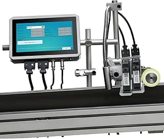 PEKOKO LBX2000 Industrial Online Inkjet Printer Automatic Batch Coding & Marking Machine for Date Code,QRcode,Barcode,Logo/Image,Serial Number,High-Resolution Alphanumeric Text Printing on Packages.