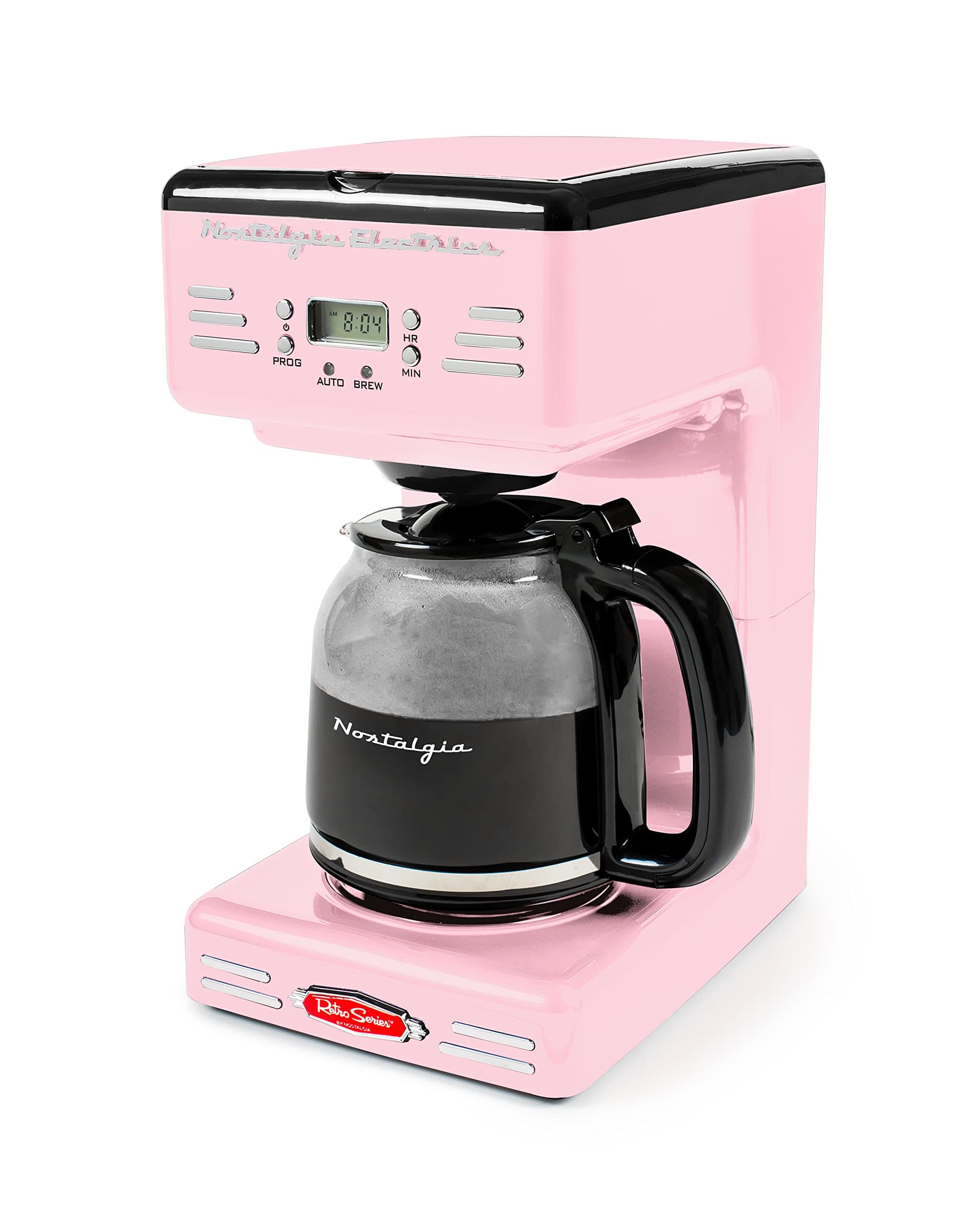 Nostalgia Retro 12-Cup Programmable Coffee Maker With LED Display, Automatic Shut-Off & Keep Warm, Pause-And-Serve Function, Includes Reusable Filter