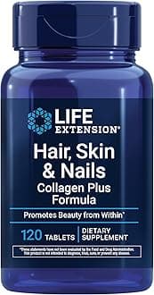 Hair, Skin & Nails Collagen Plus Formula - Promotes Collagen & Keratin Health - with Niacin, Vitamin B6, Biotin, Calcium & Zinc - Non-GMO – 120 Count(Pack of 1)