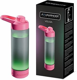 Aquaminder Silicone Smart Water Bottle With Hydration Reminder For Adult & Kids With Easy Grip, Glows & Beep Feature Frosted Water Bottle 770 Ml | Perfect For Gift, Gym,Office & Daily Use (Volga Pink)