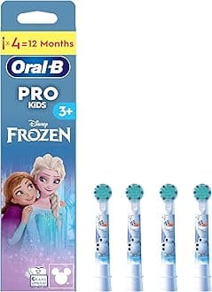 Pro Kids Electric Toothbrush Head, Oral B Electric Toothbrushes Kids, with Disney Frozen Characters, Extra Soft Bristles, for Ages 3+, Pack of 4 Toothbrush Heads, White