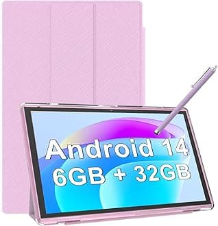 10 Inch Android Tablet with Android Stylus Case 14 Tablets 6GB RAM 32GB ROM Supports 1TB Expansion 6000mAh 10.1" IPS HD Battery 2MP Touch Screen + 8MP Dual WIFI Camera