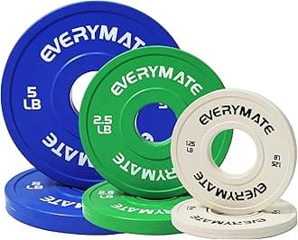 EVERYMATE Change Weight Plates 1.25LB 2.5LB 5LB Set Fractional Plate Olympic Bumper Plates for Cross Training Weight Plates Steel Insert Strength Training Weight Plates Weight Loss Sold in Pairs