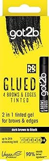 got2b Glued 4 Brows & Edges Tinted Gel 2 in 1 16ml, Buildable Colour Dark Bro...