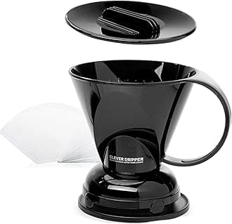 Clever Coffee Dripper Barista's Choice - Bonus 100 Filters Included (18 oz Large, Black)