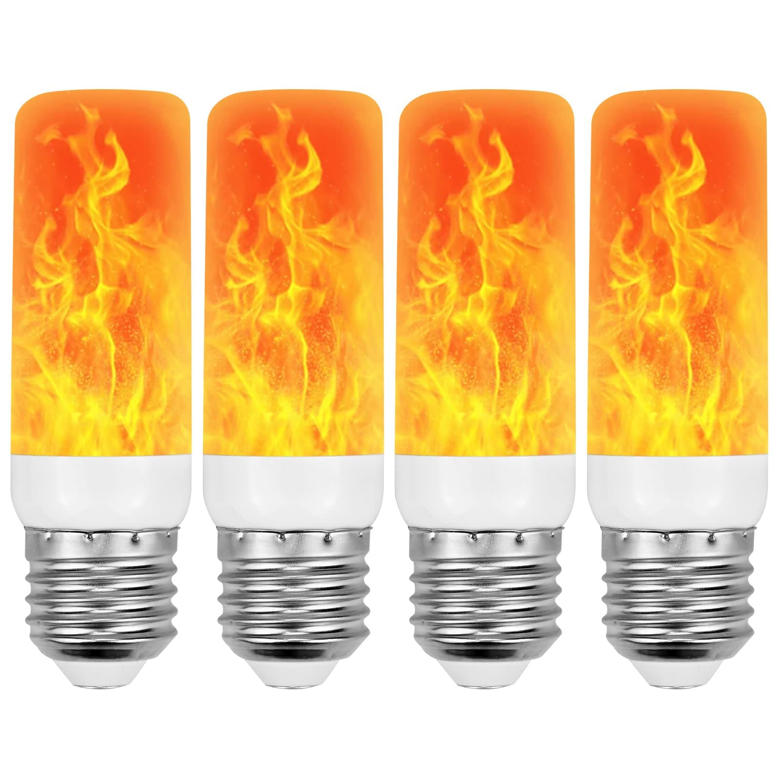LED Flame Light Bulb, Effect Light Bulbs,4 Lighting Modes LED Outdoor Light 5W E27 Flame Bulb Party Bulb Lights for Christmas Halloween Party Dancing Garden Decorative Lighting (4 PCS)