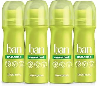 Unscented Original Roll-On Antiperspirant Deodorant by Ban for Unisex - 3.5 oz Deodorant