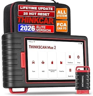 Thinkcar OBD2 Scanner Wireless, Thinkscan Max2 Lifetime Free Upgrade Diagnostic Scan Tool with CAN-FD Protocol, All System Diagnosis & 28+ Resets, FCA Autoauth