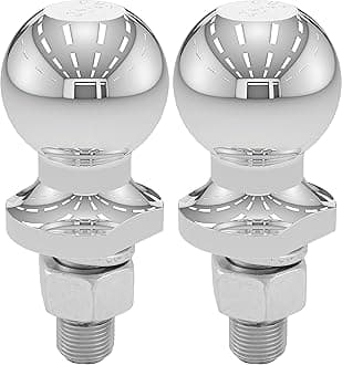 CURT 40003 Chrome Trailer Hitch Ball, 3,500 lbs, 2-Inch Diameter, 3/4 x 1-3/4-Inch Shank, Universal Fit (Pack of 2)
