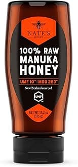 Nate's Raw Manuka Honey MGO 263+ | UMF 10+ Certified | 13.2 oz Squeeze Bottle