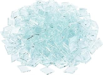FINGERINSPIRE 330 PCS (280g) Transparent Mosaic Tiles, Diamond Rhombus Shape Glass Tiles, Crystal Clear Glass Mosaic Supplies Pieces for Crafts Home Decoration (0.47x0.74inch)
