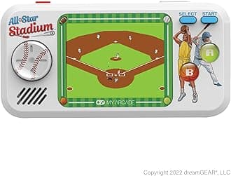 My Arcade All Star Stadium Pocket Player- Portable Gaming System with 307 Retro Games, 2.75" Screen -DGUNL-4129,White / Green