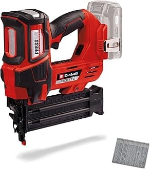 Einhell Cordless Nail Gun 18V Power X-Change, Single and Serial Shot Electric Nailer, 60 Shots/Min, Depth Adjustment TE-CN 18 Li Solo with 500 Nails, Without Battery FIXETTO 18/50 N