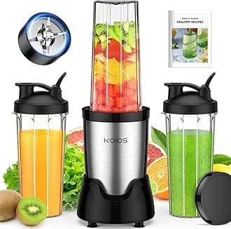 Smoothie Blender, Personal Blender for Smoothies and Smoothies with 3 22oz Takeout Cups, 22000RPM Portable Blender, Detachable 6-Blade Portable Blender for Kitchen, Recipe