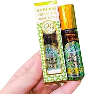 RAKPRAI body massage oil siaam wood scent 29 herbals 8g - pack of 1 - thailandPain relief balm | Oil for elder women | Men Pain relief balm for adult | Pain relief oil for women | Mens | Pain relief balm for girls | boys - Imported Products