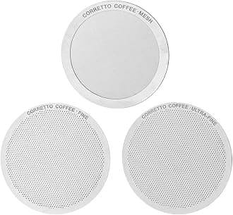 Set of 3 Pro Reusable Filters for use in AeroPress Coffee Maker - FINE, ULTRA-FINE and MESH Filter Set - Premium Grade Stainless Steel - Brewing Guide Included