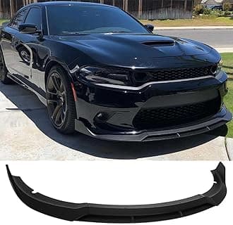 Matte Black Front Bumper Lower Lip Splitter Kit Compatible with Dodge Charger SRT/Hellcats/Scat Pack 2015 2016 2017 2018 2019 2020 2012 2022 2023 RT Style, Air Chin Body Kit Accessories