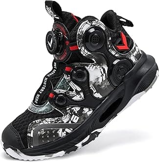 VITUOFLY Kids Basketball Shoes Boys Air Cushion Sneakers Girls Mid Top School Hoops Shoes Non-Slip Outdoor Sports Running Gym Comfortable Durable Little Kid/Big Kid