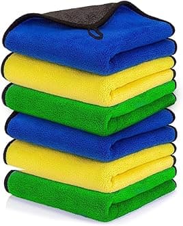 6pcs Microfiber Cleaning Cloth for Car Wash & Automotive Care, 30 cm x 40 cm Ultra-Soft & Lint-Free Dusting Towel