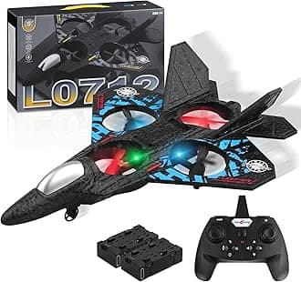 Arabtronics RC Aeroplane 2.4GHz Remote Controlled Aeroplane L0712 Quadcopter Floating Fighter Plane RC Aeroplane RTF for Beginners, Children and Adults, APlane Toy with Coloured Lights USB Charging