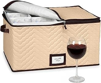 Stemware Storage Case for Wine Glasses and Crystal Glassware