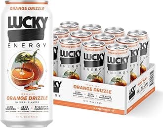 - Sugar Free Energy Drinks, Orange Drizzle, 16oz Cans (12-Pack) Healthy, Zero Sugar Energy Drink with Maca, Ginseng, Beta-Alanine, Taurine & 200mg Caffeine