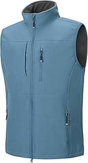 33,000ft Men's Lightweight Softshell Vest Outerwear Zip Up Fleece Lined Windproof Sleeveless Jacket for Golf Running Hiking