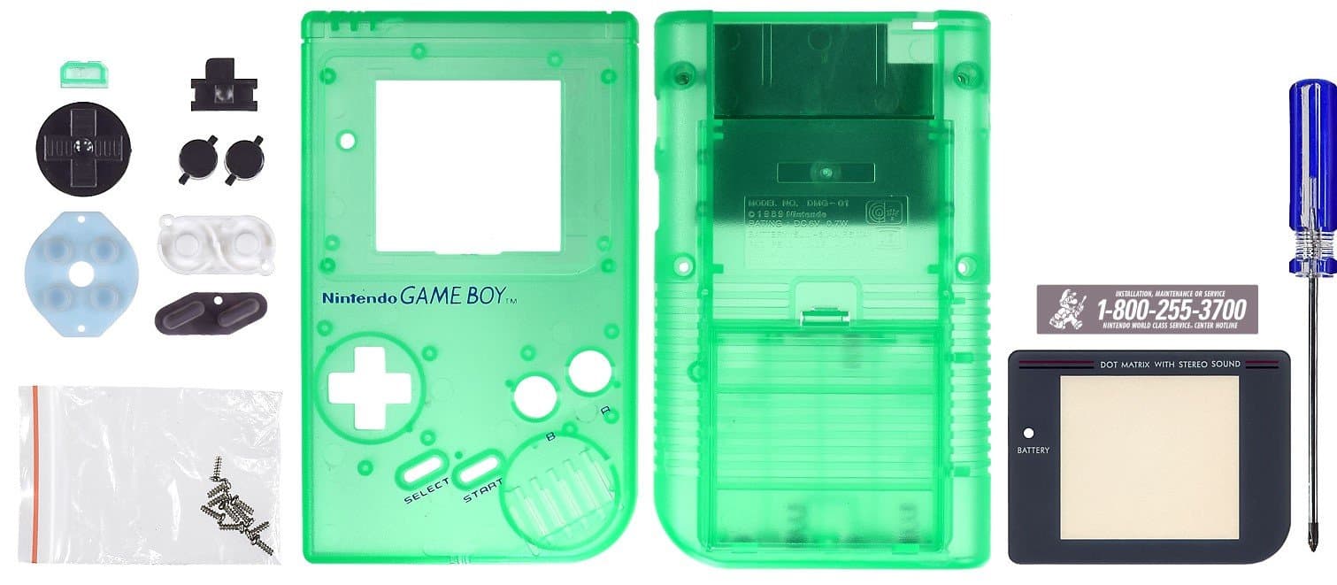Game Boy Original [GBO]-Play It Loud Replacement Case/Shell/Housing [Glow in the Dark] [Mortoff Games]
