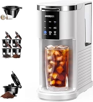 3 in 1 Coffee Maker, K Cup Coffee Maker Compatible with Ground Coffee & Teas, Single Serve Coffee Machine, 6–14oz Brew Sizes, 40oz Detachable Water Reservoir, Descale Settings, White