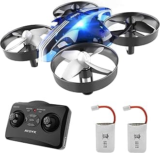 ATOYX Mini Drone for Kids and Beginners, Indoor Portable Hand Operated/RC Nano Helicopter Quadcopter with Auto Hovering, Headless Mode, Extra Batteries and Remote Control for Boys and Girls