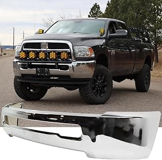 Front Bumper Compatible with 2010-2018 Dodge Ram 2500/3500, Chrome Truck Automotive Steel Replacement Bumpers Face Bar, without Fog Light Holes & Sensor Holes (Style B)