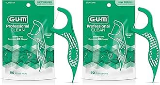 Professional Clean Floss Picks - Extra Strong Shred-Resistant Floss, Easy Grip Handle - Dental Flossers for Adults - Fresh Mint Flavor, 90 Count (Pack of 2)