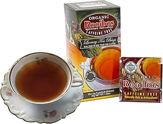 Mlesna Rooibos Herbal Pure Ceylon Tea - 30 Individual Foil Wrapped Envelope Tea Bags Rich in Antioxidants and Caffeine Free Natural Tea