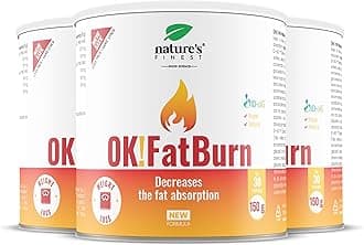 Nature's Finest by Nutrisslim OK!Fatburn: Carb Blocker for Men & Women, Gluten Free Weight Loss Supplement - L Carnitine, ID-alG, L-Tyrosine & Vitamin C for Fat Burning & Better Body Shape (3)
