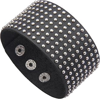 Jeilwiy Punk Leather Wristbands for Men Bracelets Handmade Wide Cuff Bangle Braided Jewelry Black Brown Adjustable - Punk Father's Gifts