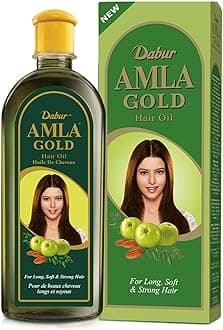 Dabur Amla Gold Hair Oil - 300ml | For Naturally Beautiful, Long, Soft & Strong Hair | Blend with Almond, Amla & Henna | For Root To Tip Nourishment