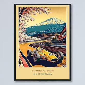Vintage F1 Racing Suzuka Circuit 8 OCTOBRE 1989 Poster, Race Car Print, Vintage Car Racing Poster, Race Fan Gift, Executive Office Decor, F1 Gift Idea bjbcAE