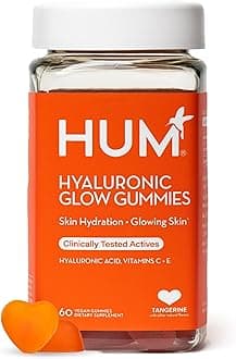 Glow Sweet Glow - Chewable Supplements for Skin Hydration -For Ultimate Glowing Skin - Collagen, Hyaluronic Acid, Vitamins C & E Supplement- 60 Tangerine Flavored Vegan Gummies - 30 Day Supply